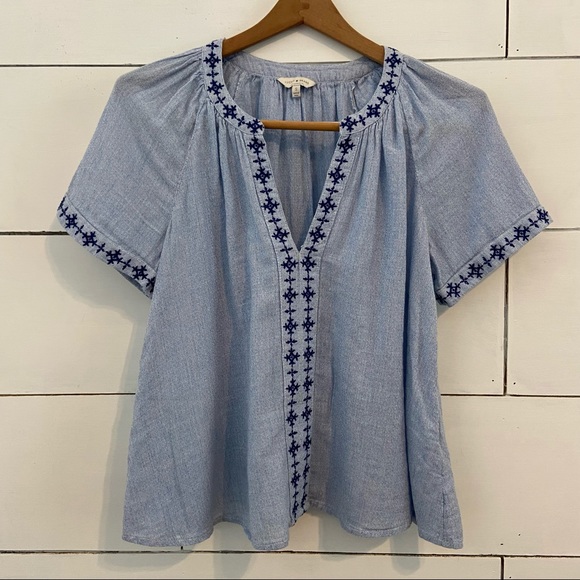 Lucky Brand Tops - Lucky Brand Open Neck Smock Top. Size Small.